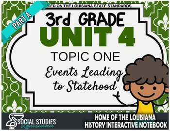 Preview of 3rd Grade - LA History - Unit 4 - Topic 1 - Part A: Events Leading to Statehood