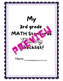 3rd Grade LA Math Standards Mastery Checklist for STUDENTS