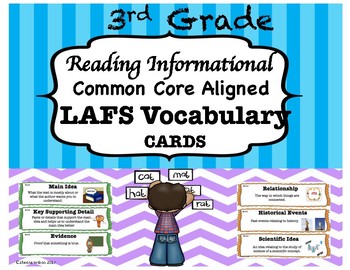 Preview of 3rd Grade LAFS Reading Informational Vocabulary Cards