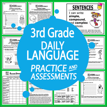Preview of 3rd Grade LANGUAGE Test Prep – Daily Grammar Review + ELA Morning Work Practice