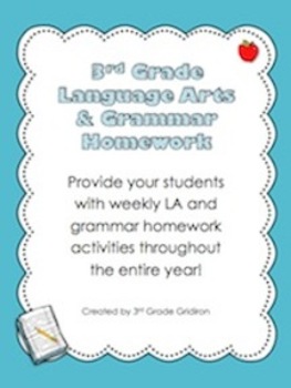 Preview of 3rd Grade Lang. Arts & Grammar Homework Pack (Activities for the Entire Year!)