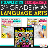 3rd Grade Language Arts BUNDLE | Spiral Review, Games & Qu