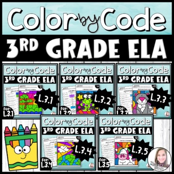 Preview of 3rd Grade Language CCSS Color by Code Bundle