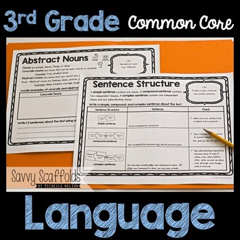 Preview of 3rd Grade Language Graphic Organizers for Common Core