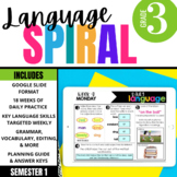 3rd Grade Language Spiral Review | 1st Semester Digital Da