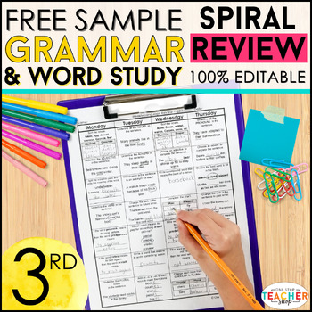 Preview of 3rd Grade Language Spiral Review & Quizzes | FREE