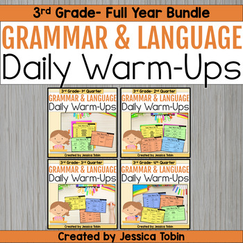 Preview of 3rd Grade Grammar Review Packet Worksheets Bundle, Phonics and Grammar Warm-Ups
