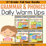 3rd Grade Grammar Review Packet Worksheets Bundle, Phonics