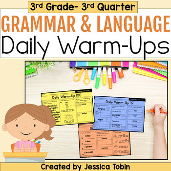 Preview of 3rd Grade Grammar Worksheets, Daily Phonics Practice Review Warm-Ups Set 3