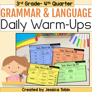 Preview of 3rd Grade Grammar Worksheets, Daily Phonics Practice Review Warm-Ups, Set 4