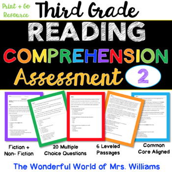Preview of 3rd Grade Leveled Reading Comprehension Assessment #2- Cold Read / Close Read