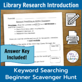 3rd Grade Library Database Scavenger Hunt & Lesson Plan {P