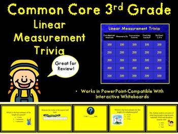 Preview of 3rd Grade Linear Measurement Trivia Game
