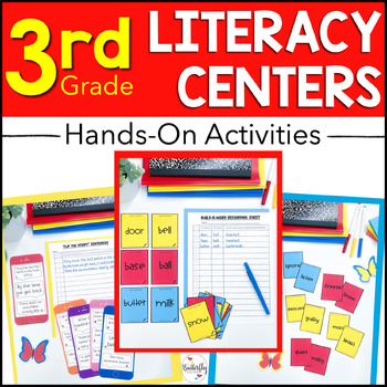 Preview of 3rd Grade Literacy Centers Third Grade ELA Review Literacy Games 3rd Grade