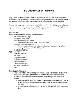 Preview of 3rd Grade Lock Box - Fractions