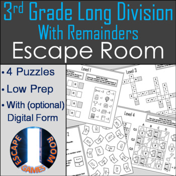 3rd Grade Long Division With Remainders Activity: Escape Room Math