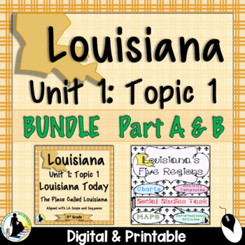 Preview of 3rd Grade Louisiana History | Unit 1 Topic 1 | Maps and Regions | Social Studies