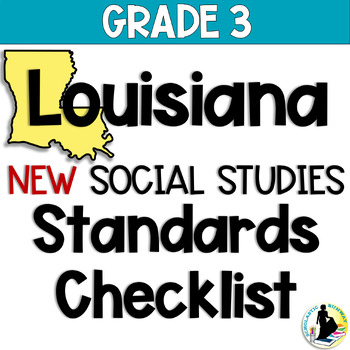 Preview of 3rd Grade Louisiana Social Studies Standards Checklist | NEW | 2023