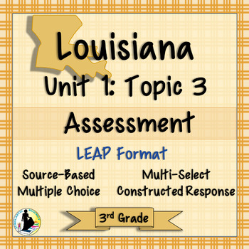 Preview of 3rd Grade Louisiana History Unit 1 Topic 3 Test Communities and Symbols