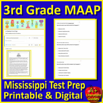 Preview of 3rd Grade MAAP Mississippi Test Prep - ELA Reading Passages and Questions Tests