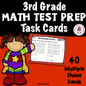 Preview of 3rd Grade  MATH TEST PREP Task Cards