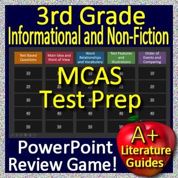 Preview of 3rd Grade MCAS Massachusetts Test Prep Reading Informational Text Review Game