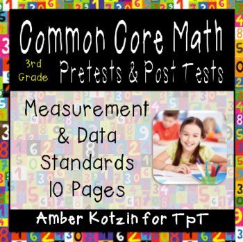 Preview of 3rd Grade *MEASUREMENT AND DATA* Common Core Pre and Post Tests