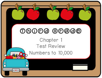 Preview of 3rd Grade MIF 2020 Chapter 1 Test Review (Digital - PLUS Digital Task Cards!)