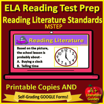Preview of 3rd Grade MSTEP Reading Literature Test Prep SELF-GRADING GOOGLE Michigan M-STEP