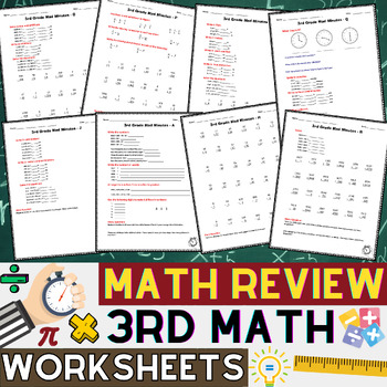 Preview of 3rd Grade Math Review | Multiplication, Division, Word problems... | Mad Minute
