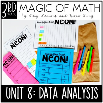 Preview of 3rd Grade Magic of Math Bar Graphs, Pictographs, Line Plots, Frequency Tables