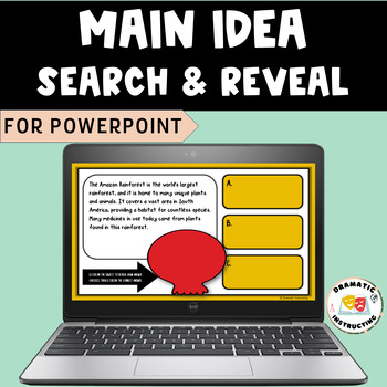 Preview of 3rd Grade Main Idea and Supporting Details Passages Search & Reveal PowerPoint