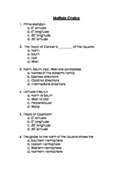 3rd Grade Map Skills Test by RowYawn | Teachers Pay Teachers