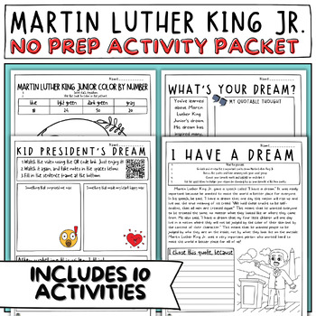 Preview of 3rd Grade Martin Luther King Jr. No Prep Activity Packet