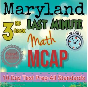 Preview of 3rd Grade Maryland MCAP 10-Day review of 2022 math standards; Print and Go!