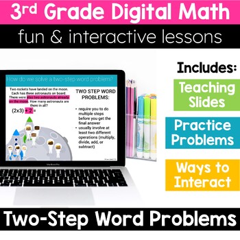 Preview of 3rd Grade Math 2-Step Multi Step Word Problems 3.OA.8 Digital Math Activities