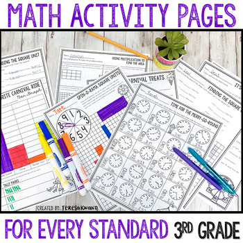 Preview of 3rd Grade Math Activity Pages and Worksheets for the Common Core Standards