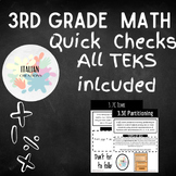 3rd Grade Math: All STAAR TEKS Quick Check/Worksheets/Test Prep