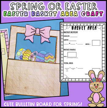 Preview of 3rd Grade Math Area Easter Basket Spring Craft Bulletin Board February March