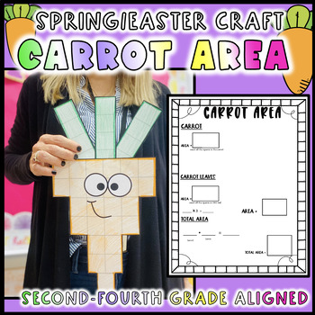 Preview of 3rd Grade Math Area Easter Carrot Spring Craft Bulletin Board February March