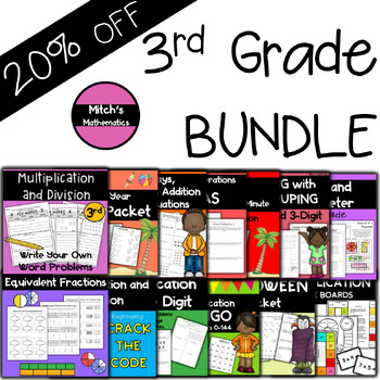 Preview of 3rd Grade Math BUNDLE, Add, Subtract, Multiply, Measurement, and MORE!