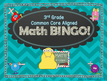 Preview of 3rd Grade Math Bingo (Common Core State Standards Aligned)
