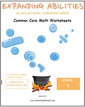 Preview of Grade 3, CCS: Math Bundle: Frac, Geo, Alg, M&D" Base 10 for Physical Challenged