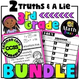 3rd Grade Math CCSS - 2 Truths & A Lie Game - Growing Bundle