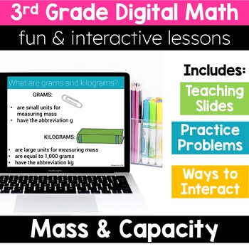 Preview of 3rd Grade Math Capacity Measure 3.MD.2 Digital Math Activities Digital Resources