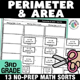 3rd Grade Math Centers: Area & Perimeter Review Worksheets