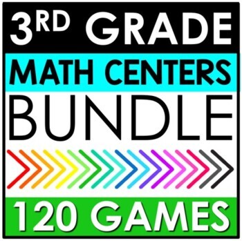 Preview of 3rd Grade Math Centers BUNDLE | Third Grade Hands on Math Games