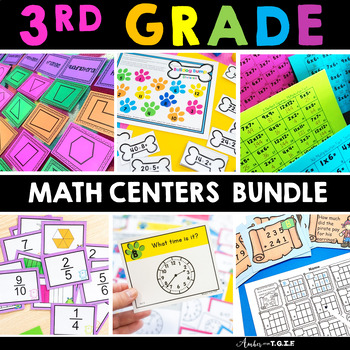 Preview of 3rd Grade Math Centers Bundle | Games, Activities, Sorts, Task Cards & More