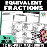 3rd Grade Math Centers: Equivalent Fractions Area Models &