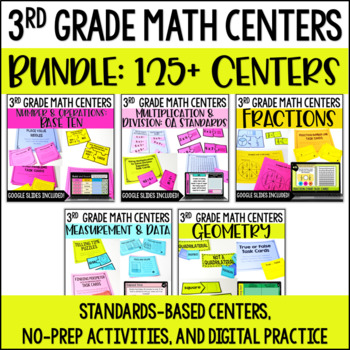 Preview of 3rd Grade Math Centers - with Printable and Digital Math Activities